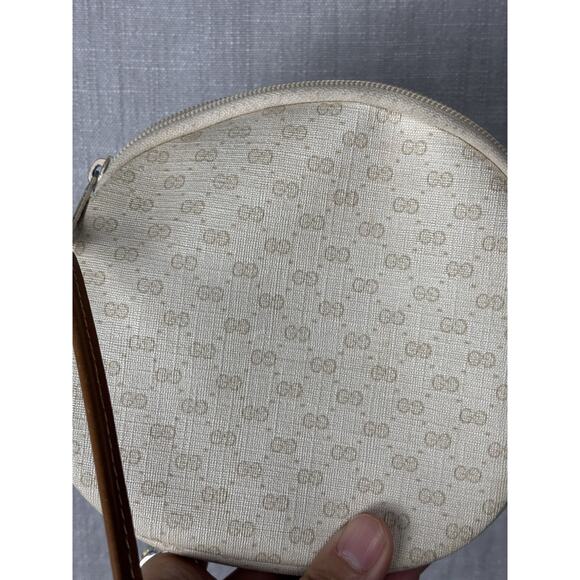 Vintage Gucci GG Supreme Monogram Crossbody Bag Leather Trim Italy Authentic - Picture 5 of 11